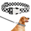 Adjustable Checker Pattern Dog Collar - Soft Nylon, Quick Release