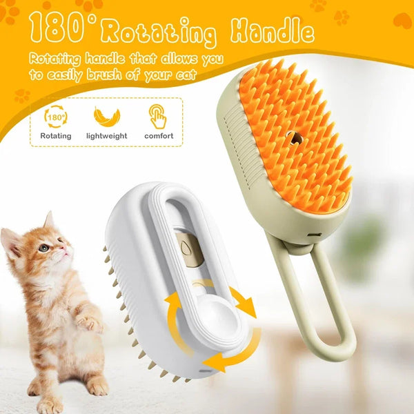 Cepillo de Vapor 3 en 1 para Gatos y Perros