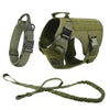 Tactical Dog Harness with MOLLE Pouches and Collar Set