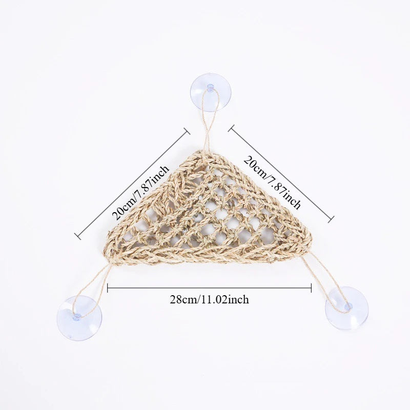 Natural Seaweed Reptile Hammock with Suction Cups