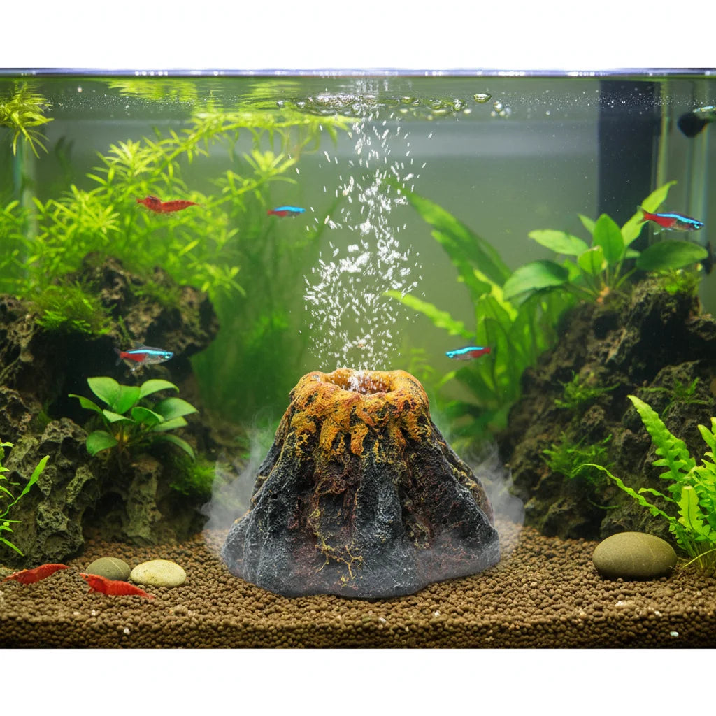 Volcano Bubble Stone Aquarium Decor with Air Stone