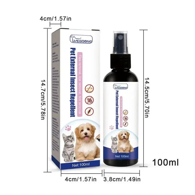 Spray Natural Antipulgas y Garrapatas para Gatos y Perros