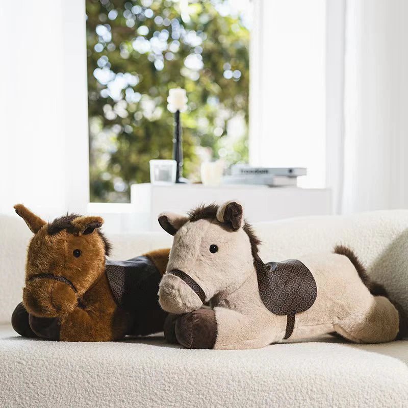 Lying Horse Plush Toy – Soft Stuffed Animal for Lounge & Decor