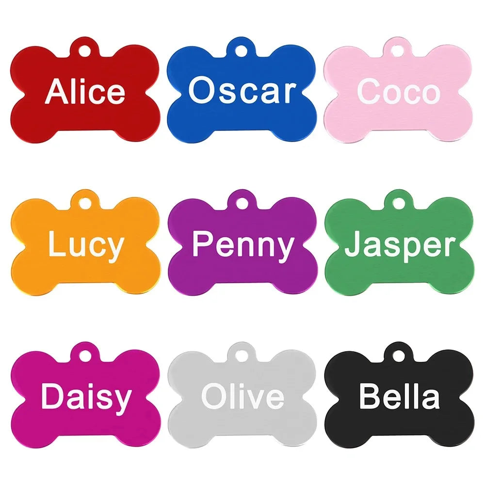Personalized Bone-Shaped Pet ID Tag with Custom Engraving