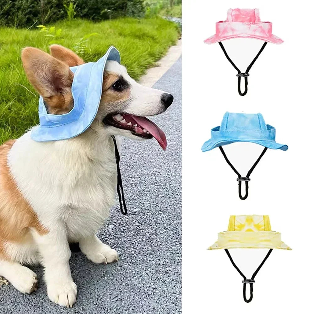 Breathable Cotton Fisherman Hat for Dogs and Cats with Ear Holes