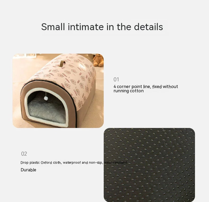 عش كلب شتوي دافئ - قابل للإزالة والغسل، كبير