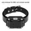 Black receiver for 880 remote control dog training collar with a buckle and strap.