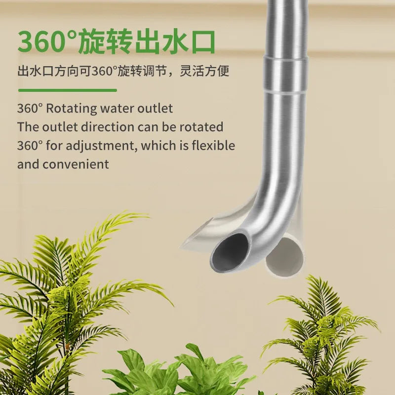 ZRDR Fish Tank External Filter Tube Stainless Steel Inlet Outlet