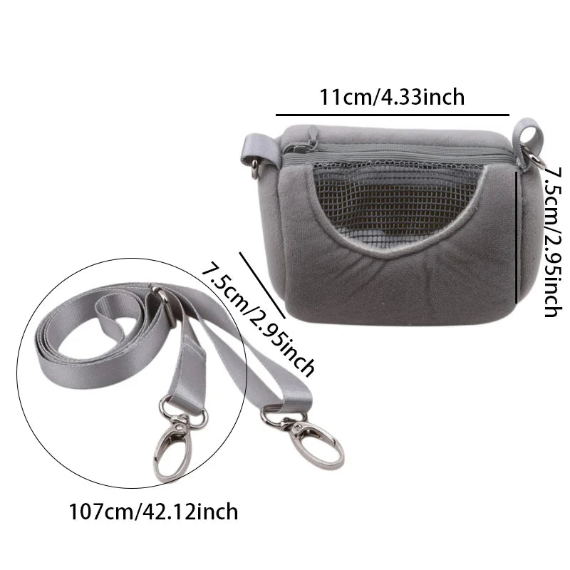 Mesh-Panel Hamster Crossbody Carrier