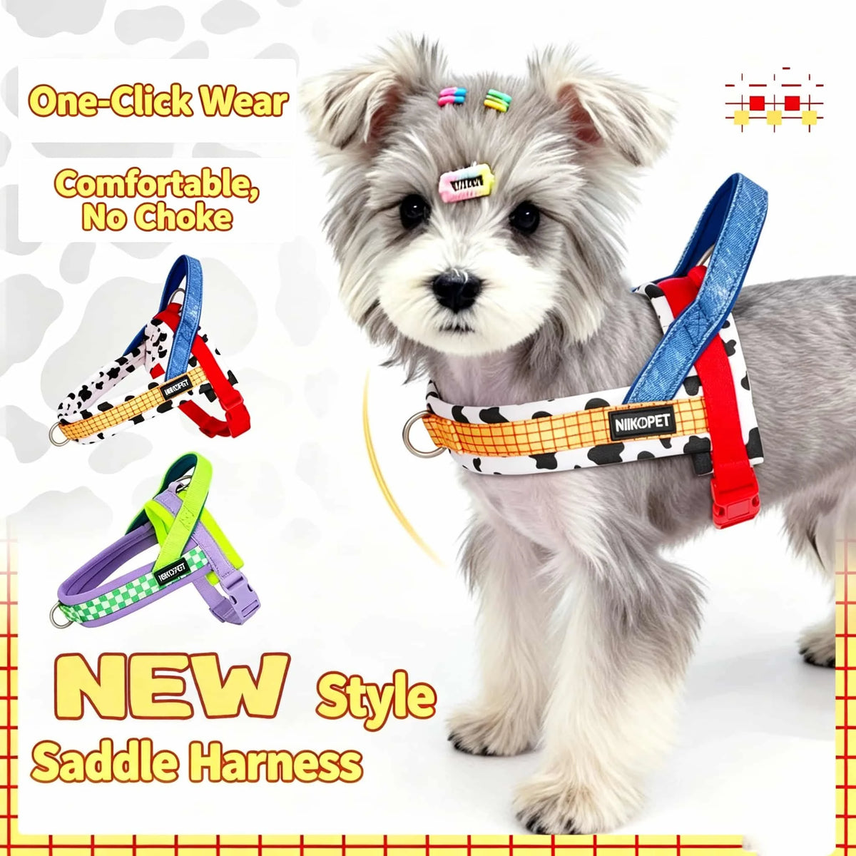 Quick-Release No-Choke Dog Harness with Dual D-Rings