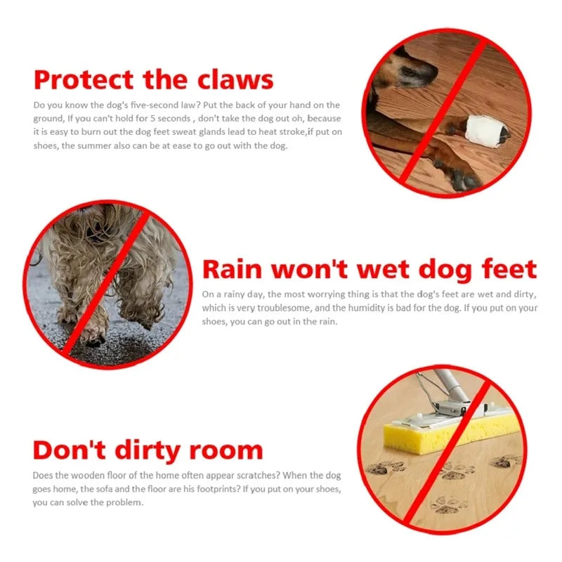 Botas de Lluvia Antideslizantes para Perros - Juego de 4 Piezas