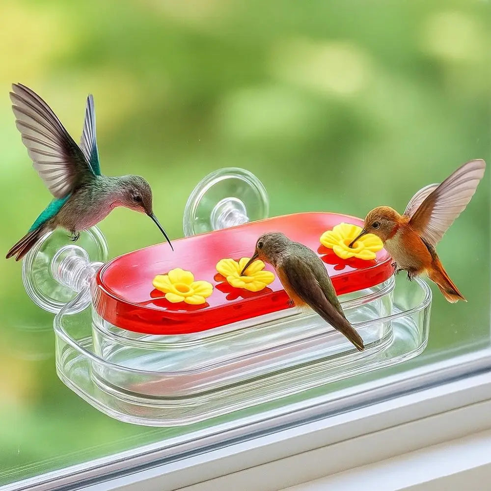Refillable Hummingbird Feeder with Window Suction Cups
