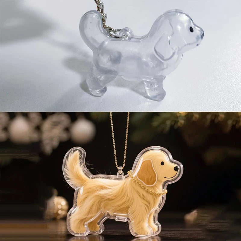 Transparent Pet Hair Keepsake Charm for Keys