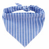 Blue White Striped Cotton Dog Bandana with Adjustable Fit