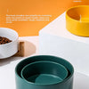 Elevated Ceramic Pet Bowl with Wooden Stand