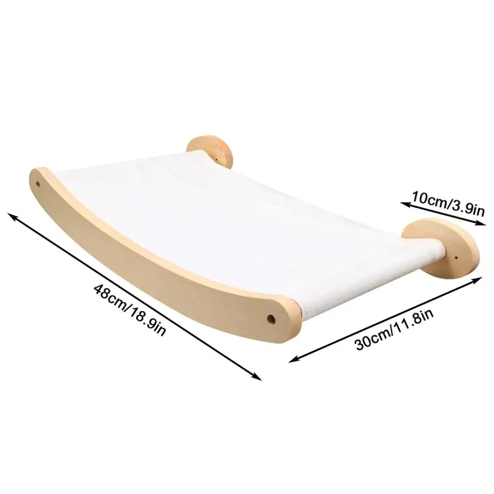 Wall-Mounted Cat Climbing Shelf Set with Hammock and Scratching Posts