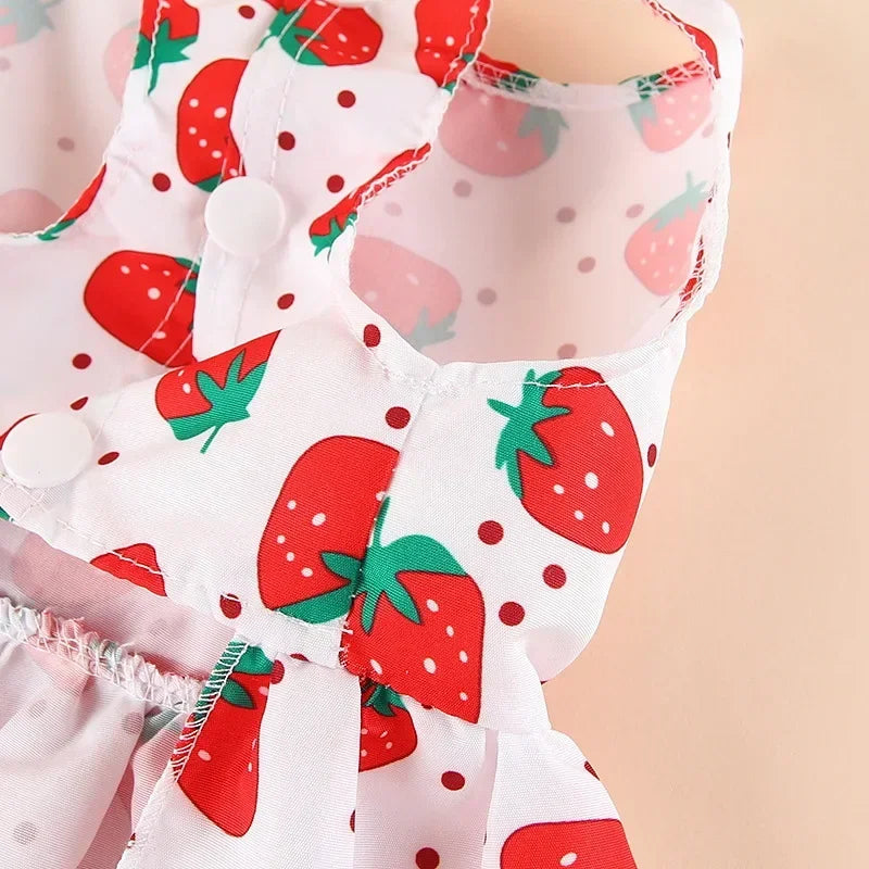 Princess-Style Summer Dog Dress with Bow for Small Breeds