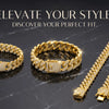 Luxury Gold Stainless Steel Dog Collar with Diamond Inlay