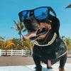Crystal-Embellished Cuban Link Dog Collar