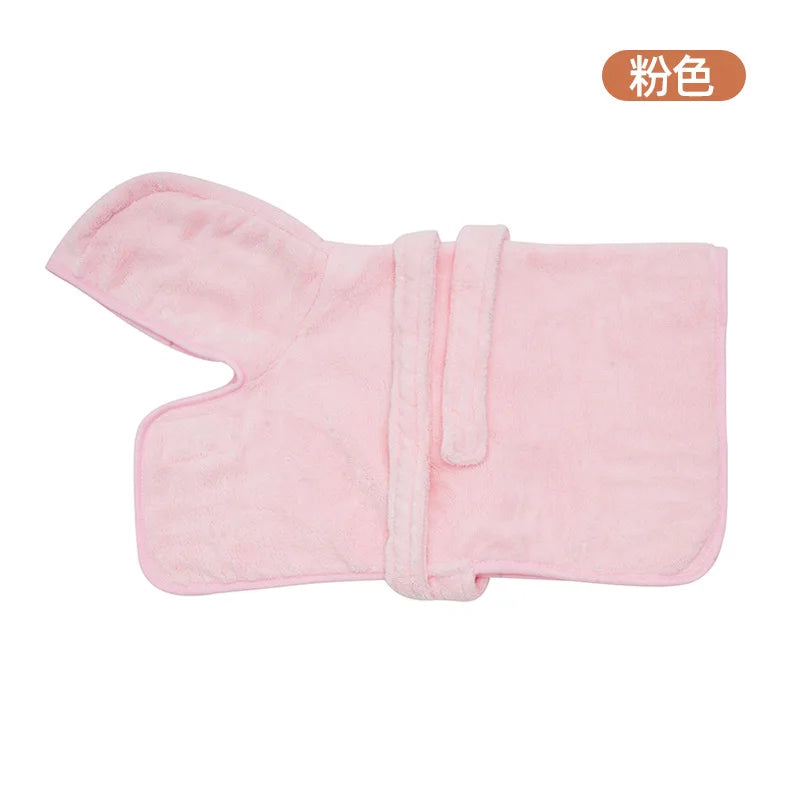 Soft Cotton Dog Bathrobe with Secure Fit