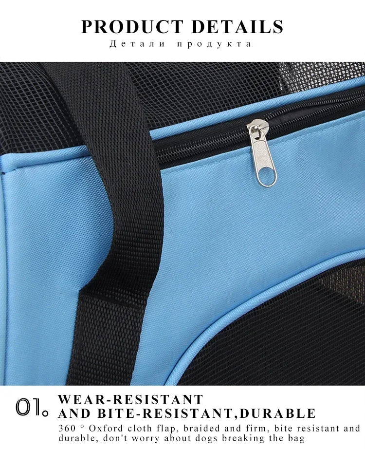 Portable Dog and Cat Carrier Bag with Breathable Mesh