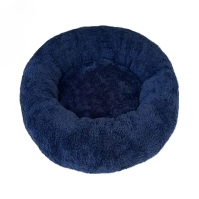Plush Donut Pet Bed with Raised Edge