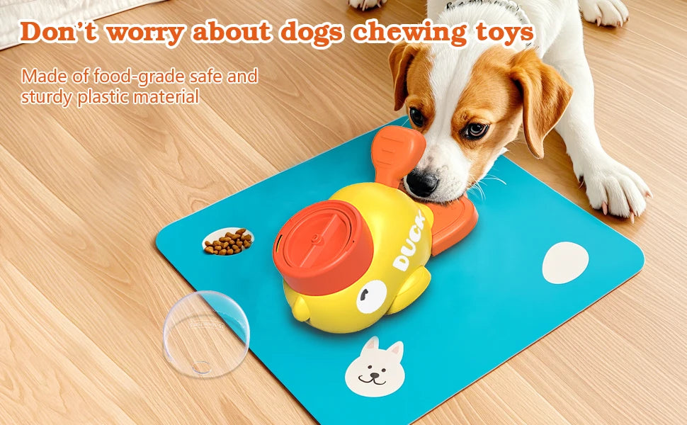 Interactive Treat Dispenser Dog Toy – Cute Yellow Duck Puzzle Feeder