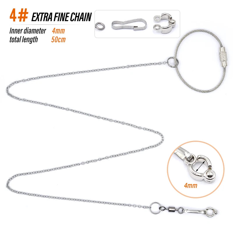 Extra fine chain necklace with a clasp and extender shown in various lengths