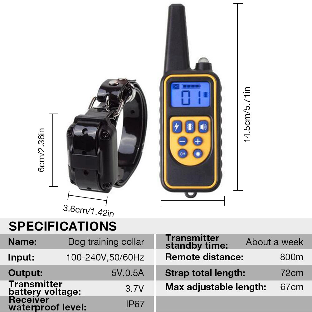 Waterproof Remote Dog Training Collar with Rechargeable Battery
