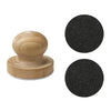 A wooden handle dog nail file with reusable black sandpaper pads.