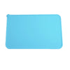 A light blue waterproof silicone pet feeding mat.