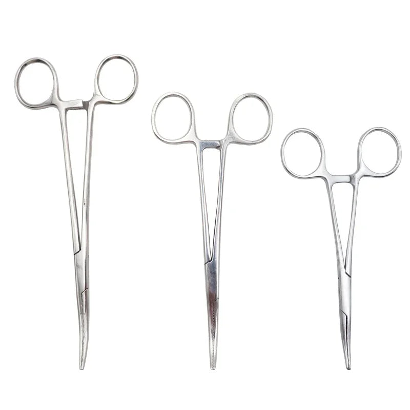 Stainless Steel Pet Grooming Tweezers with Curved Tip