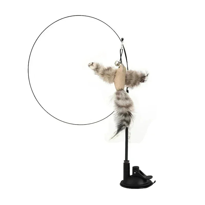Jouet Interactif pour Chat en Forme de Paon avec Clochette