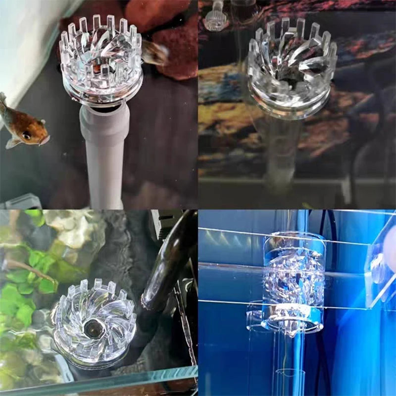 Clear Aquarium Skimmer with Acrylic Lily Pipe Inflow Outflow