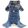 Classic Plaid Denim Jumpsuit for Small Dogs