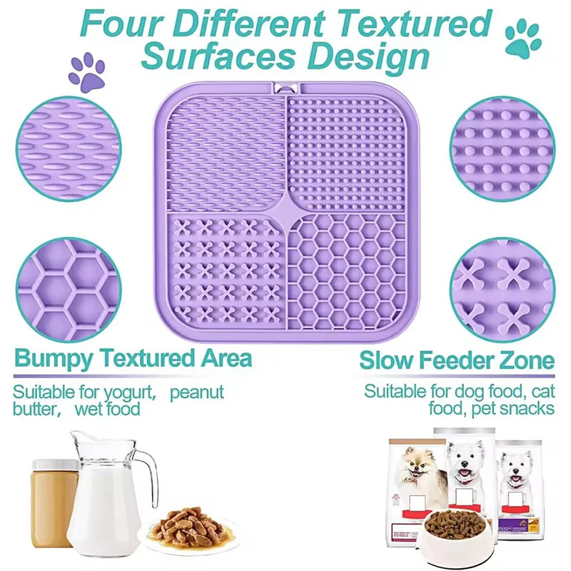 Food-Grade Silicone Pet Lick Mat with Suction Cups