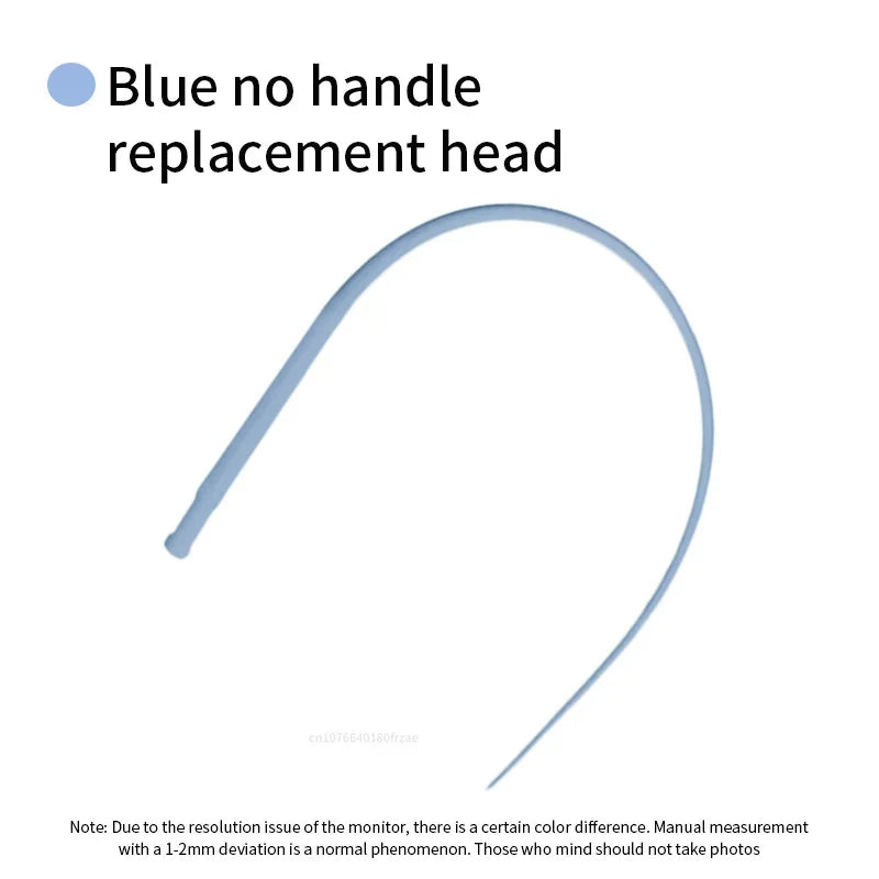 Blue no handle replacement head of an interactive cat teaser toy with a silicone mouse tail