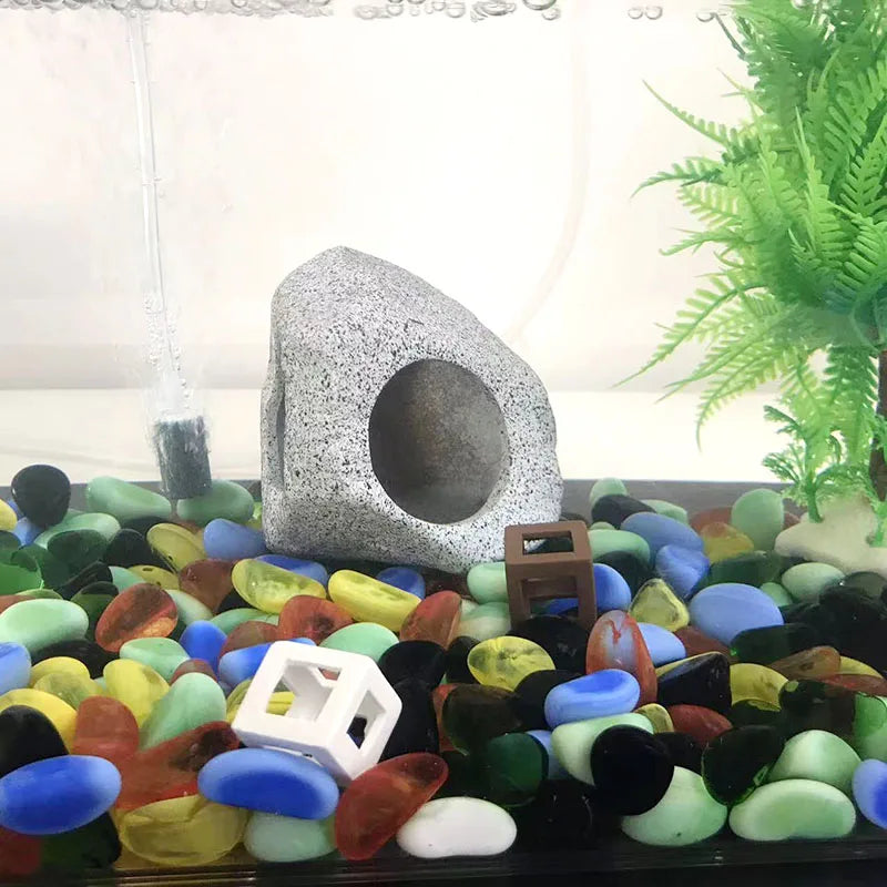 Ceramic Aquarium Cave Decor for Cichlids & Shrimp