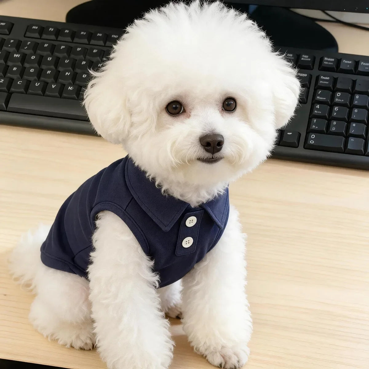 Breathable Summer Pet Vest with 3D Embroidered Puppy Design