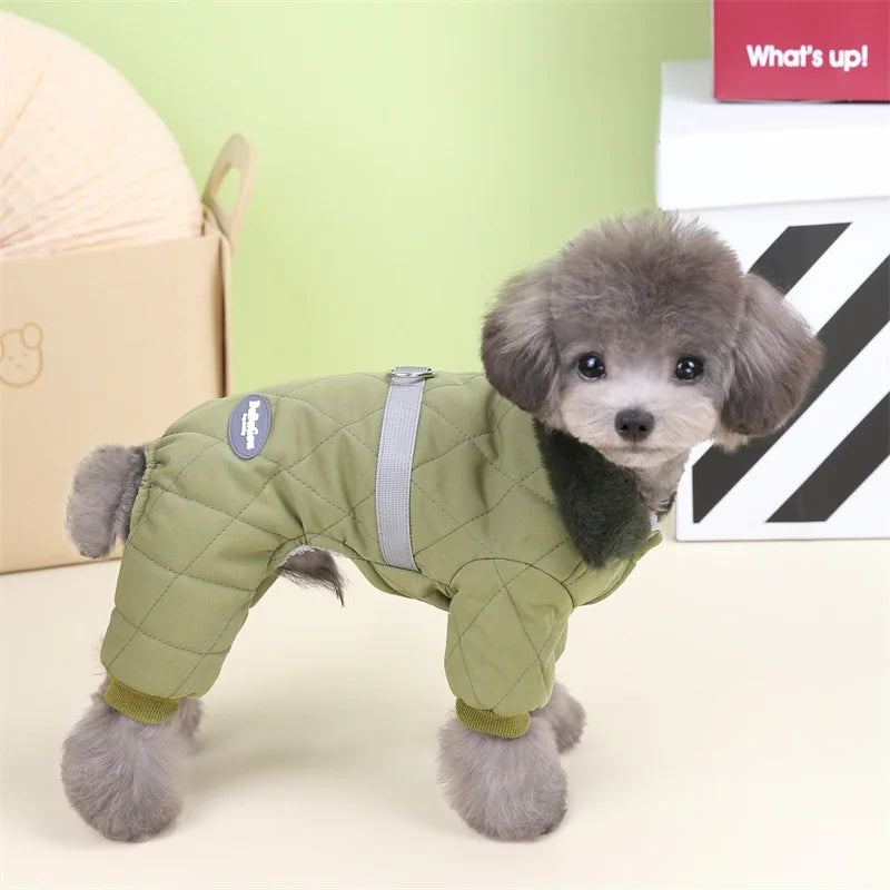 Mono de Algodón Acogedor para Perro con Capucha Impermeable