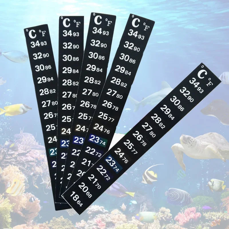 Aquarium Thermometer Stick-On Dual Scale, 5 or 10 Pack