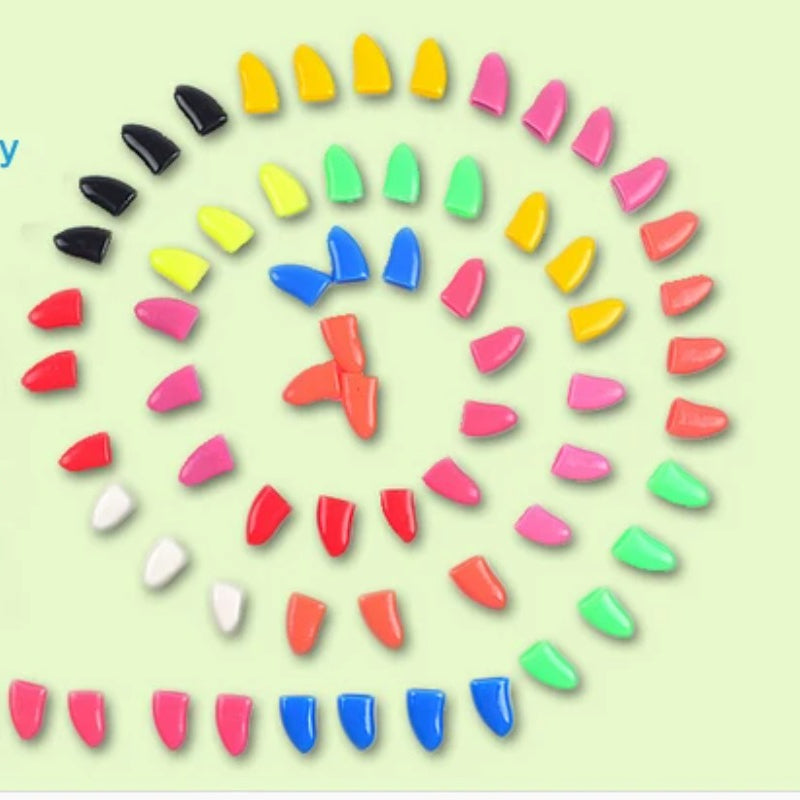 Colorful Soft Silicone Nail Caps for Cats and Dogs with Adhesive