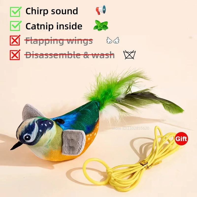Rechargeable Flapping Bird Cat Toy with Catnip