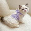 Floral Print Thin-Strap Dress for Cats