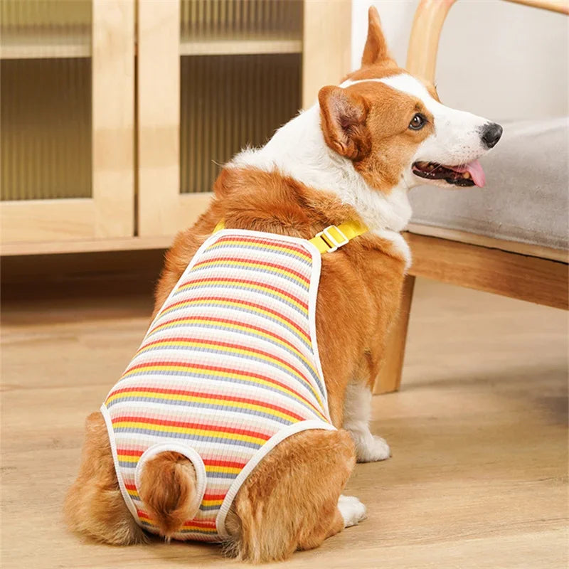 Adjustable Dog Diaper Pants with Suspenders