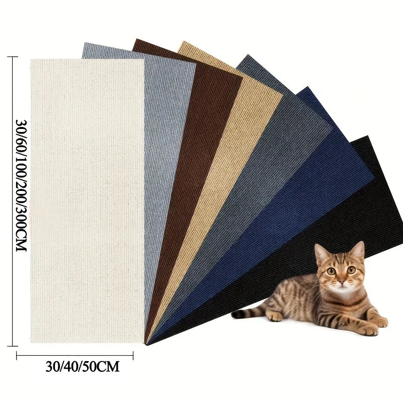 Self-Adhesive Cat Scratching Mat and Trimmable Post