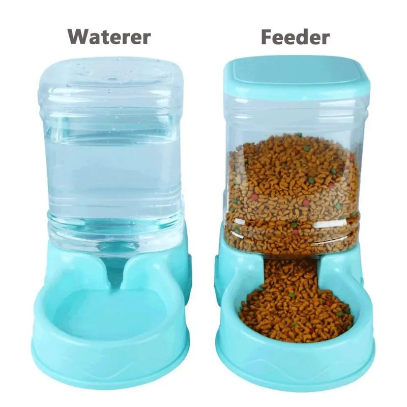 Distributeur de nourriture et fontaine à eau transparents 3,8 L pour animaux