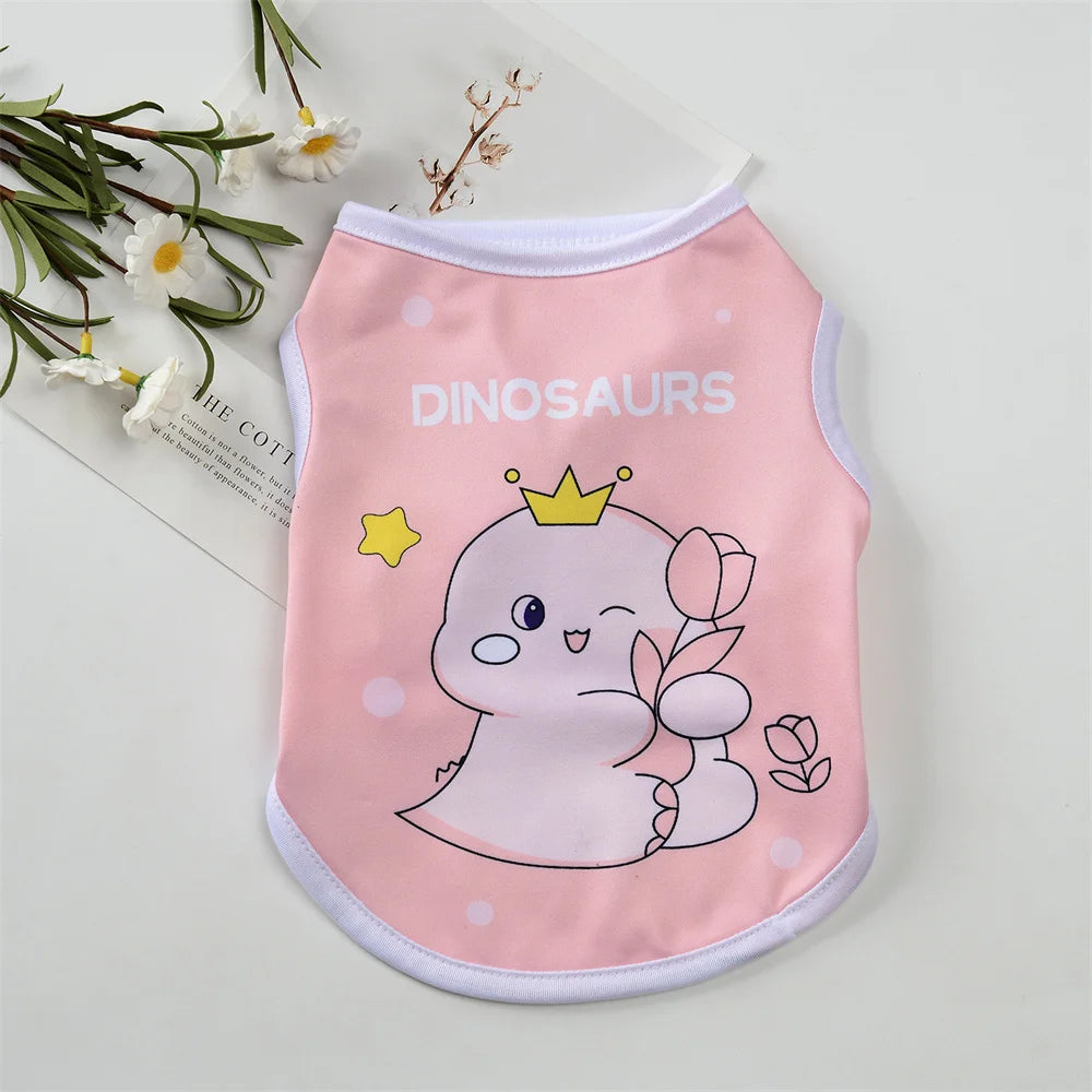 Cute Print Dog Vest Shirt for Small Breeds – Spring & Summer Pet Apparel