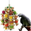 Wooden Bird Swing Toy with Chewing Beads for Parrots and Budgies