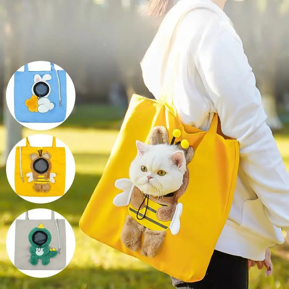 Portable Crossbody Pet Carrier Bag for Cats and Small Dogs